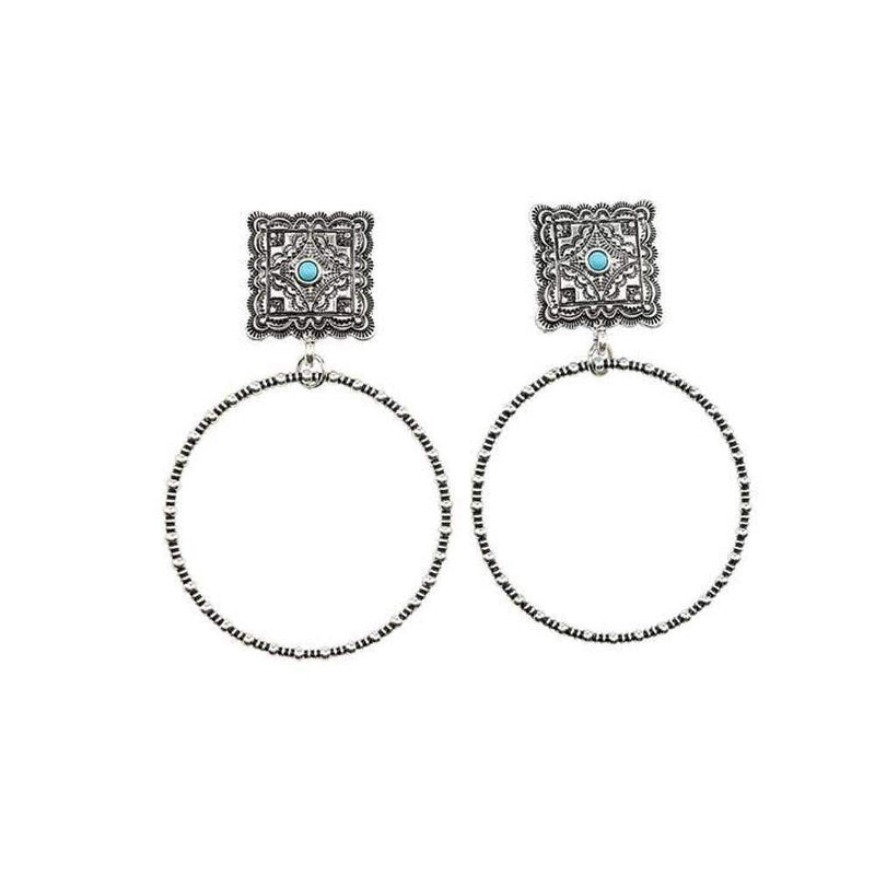 West And Company Silver Dotted Hoop Earring