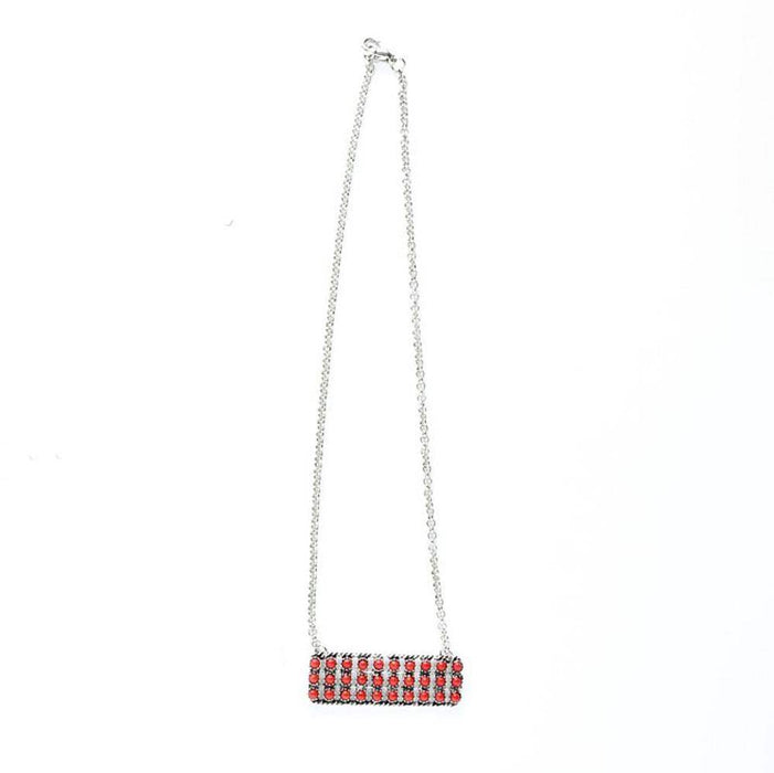 West And Company Snake Eye Red Bar Necklace