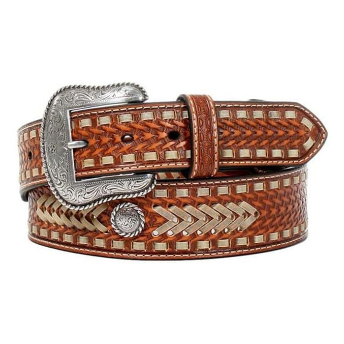 Mens Nocona Baskeweave Lacing Belt