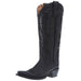 Womens Black Inlay Embroidery 14 In Top Snip Toe Cowgirl Boot