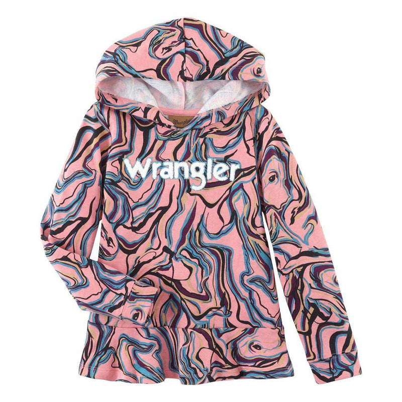 Wrangler Girl's Ruffle Hem Pullover Hoodie