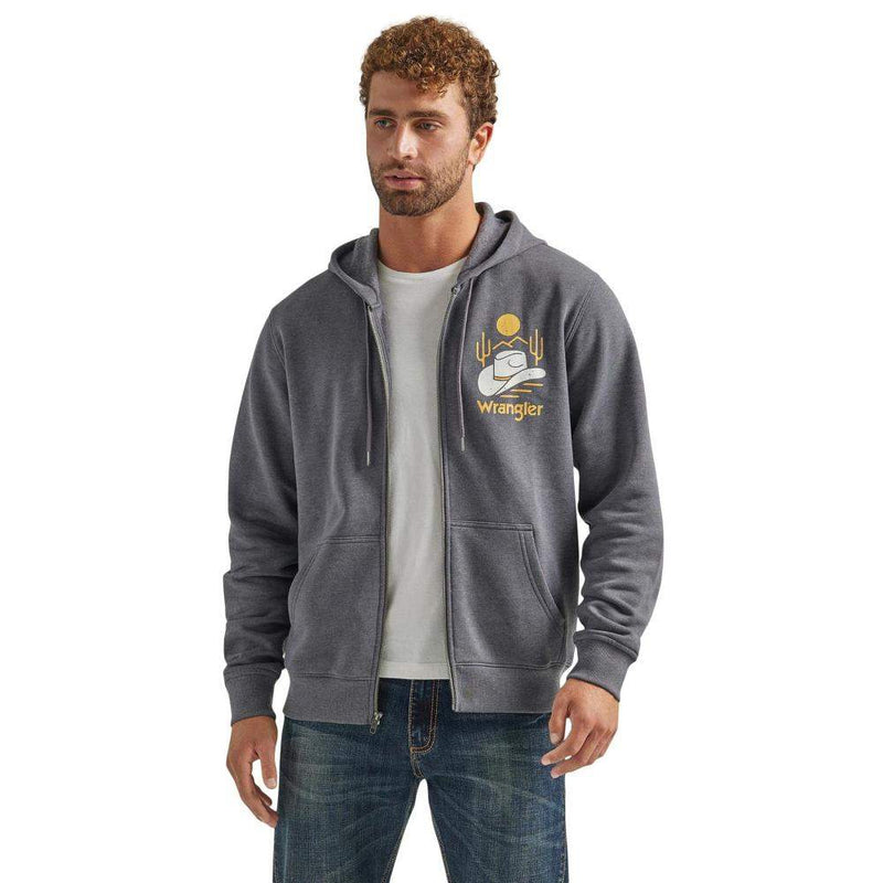 Wrangler Men's Graphic Logo Full Zip Hoodie