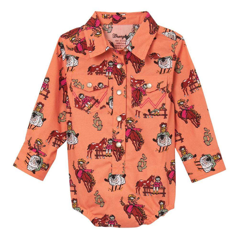 Baby Girl's Long Sleeve Western Snap Bodysuit
