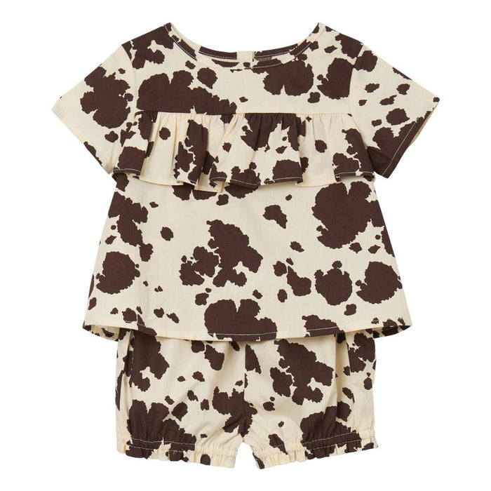 Baby Girl Cowhide Top and Bloomer Set