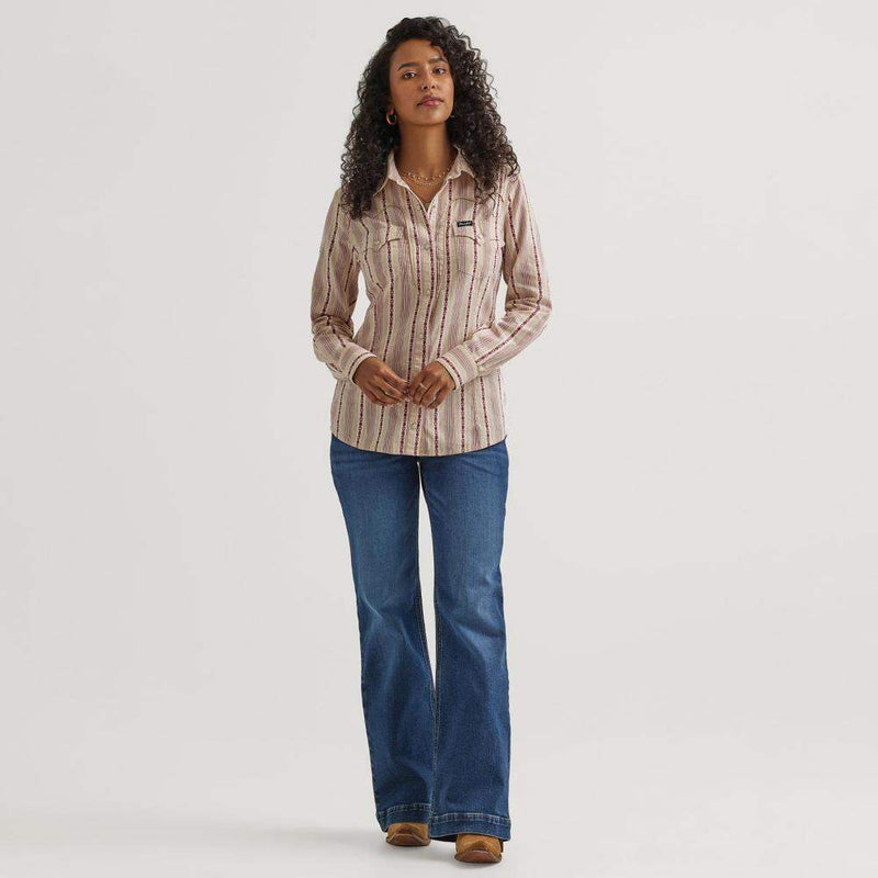 Wrangler Women's Retro Americana Stripe Snap Shirt