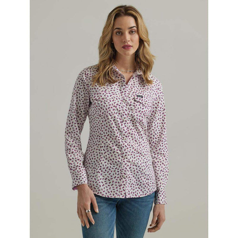 Wrangler Womens Retro Floral Print Snap Shirt