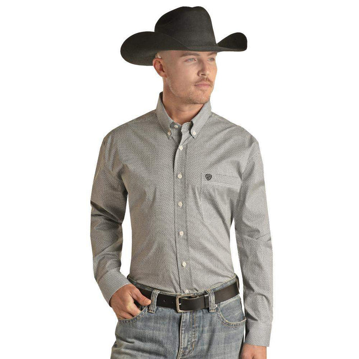 Mens Long Sleeve GEO Woven
