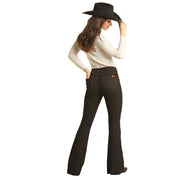 Rock & Roll Denim Womens Reversible Button Flare Jeans