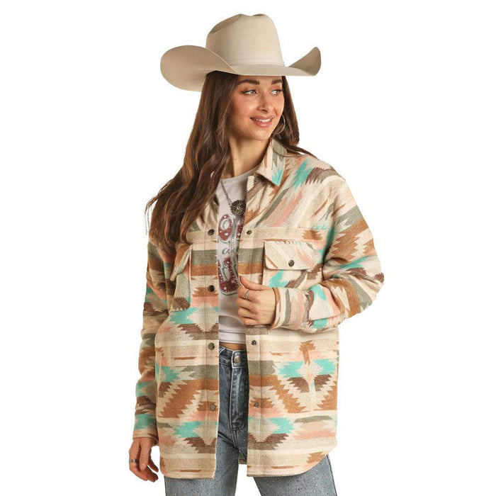 Womens Shirt Jacket With Snaps