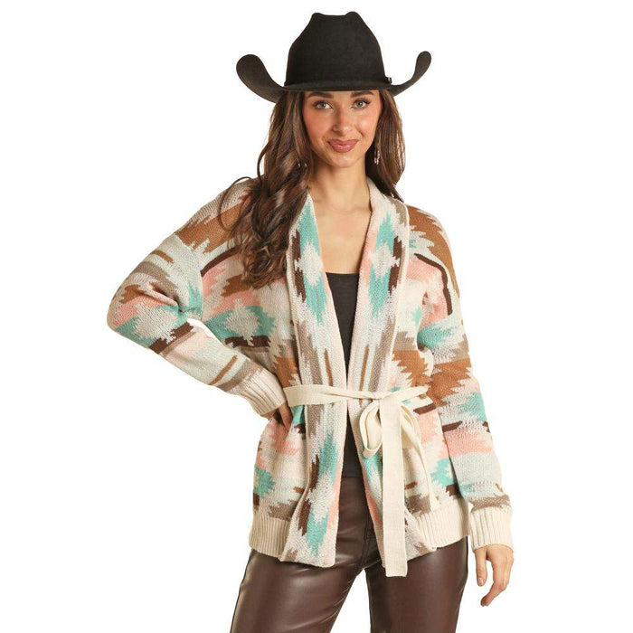 Womens Belted Cardigan