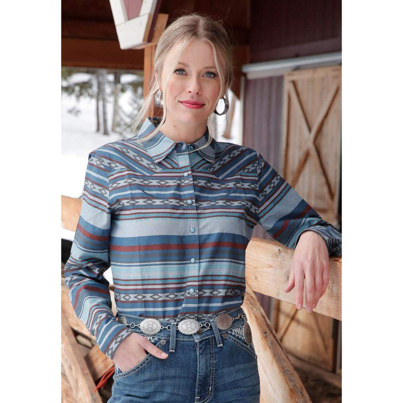 Cruel Girl Womens Long Sleeve Navy Print