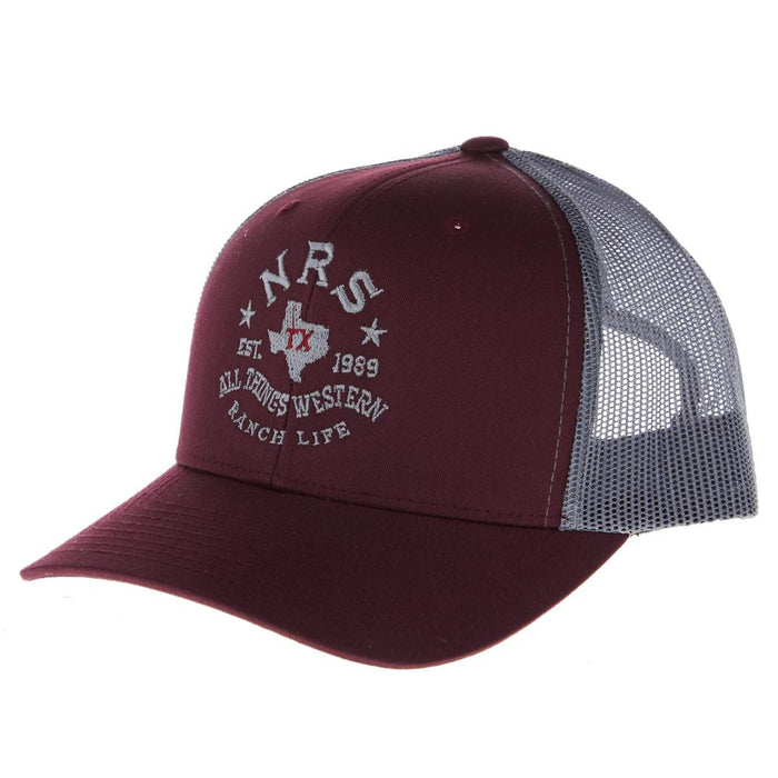 All Things Western Embroidered Maroon and Grey Cap