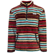 Hooey Ladies Red and Cream Fleece Pullover