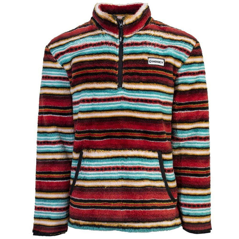 Hooey Ladies Red and Cream Fleece Pullover
