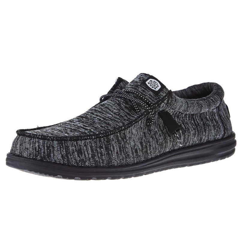 Mens Black/Black Wally Sport Knit Casual