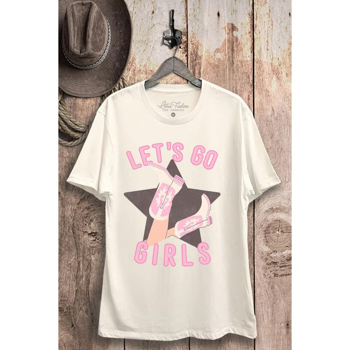 Womens Lets Go Girls Ivory Tee