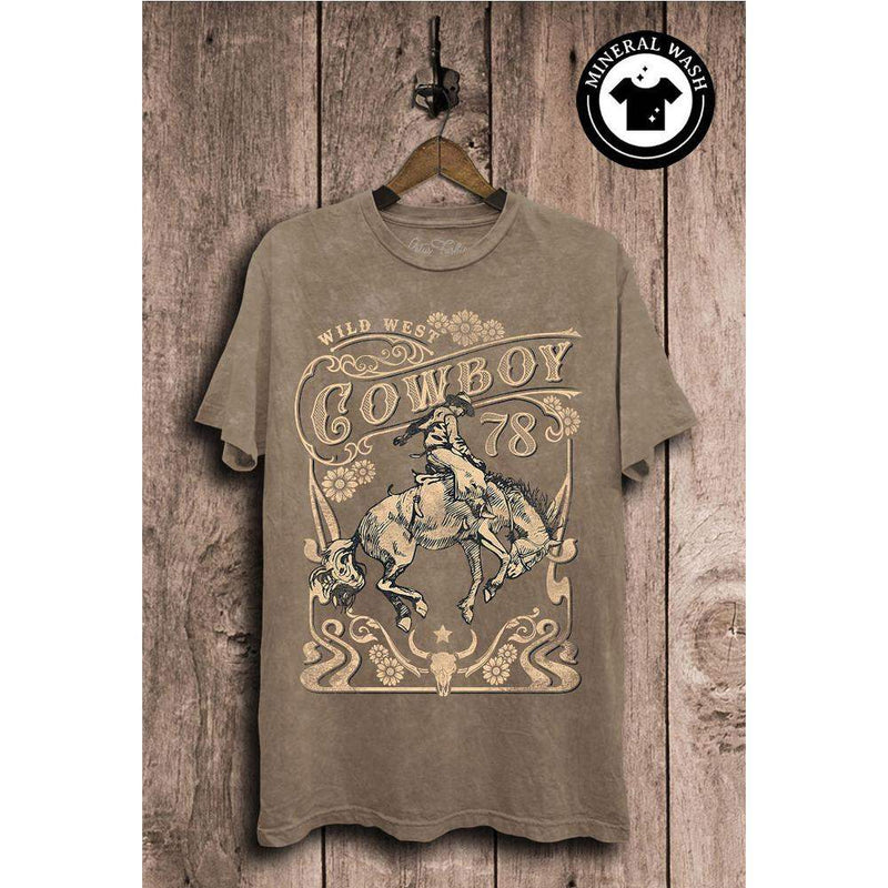 Lotus Fashion Women's Wild West Cowboy Mocha Tee