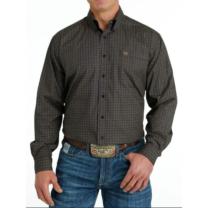 Cinch Men's Satin Print Button Down