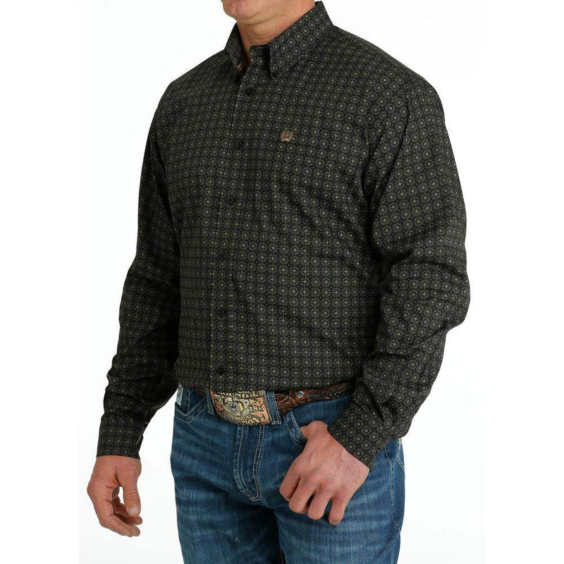 Cinch Men's Black Print Button Down Shirt