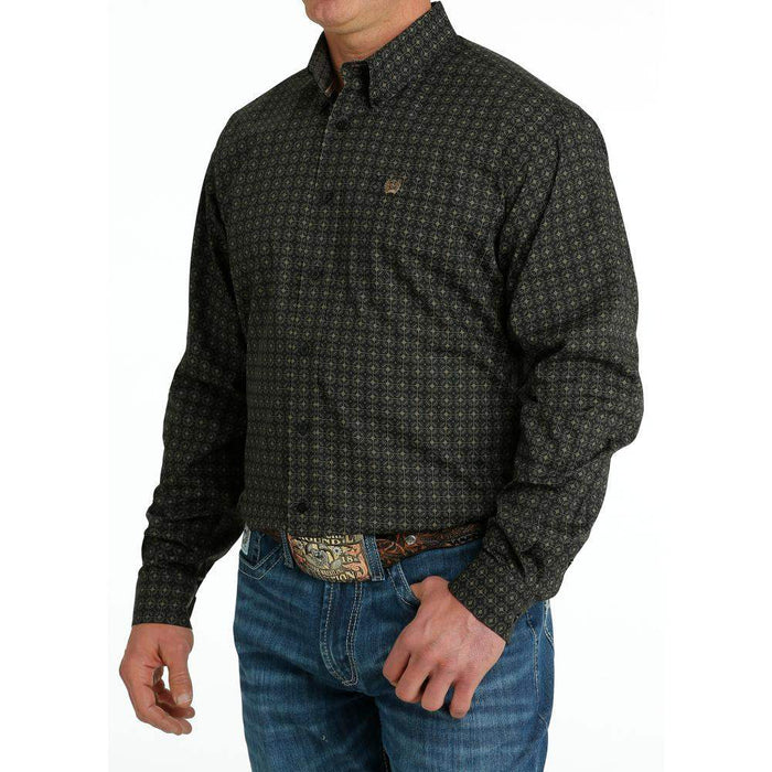 Cinch Men's Black Print Button Down Shirt