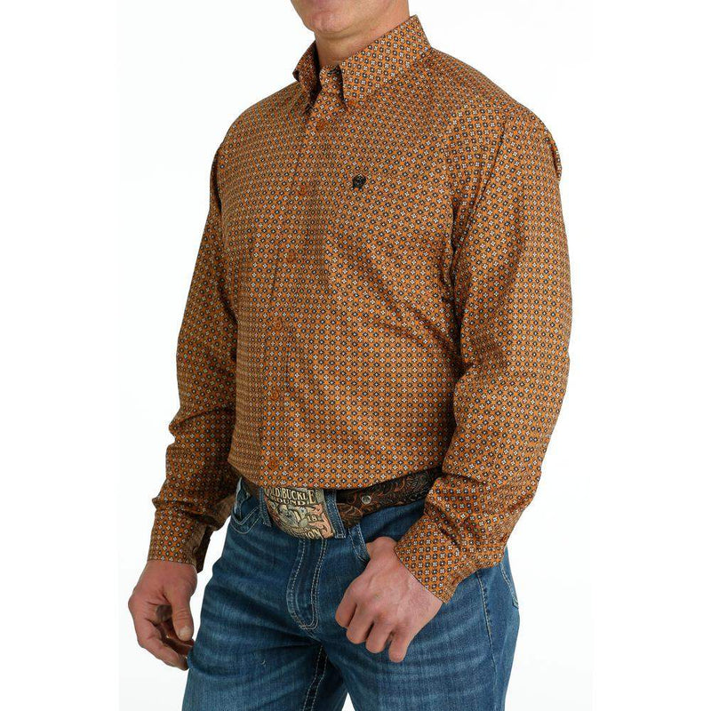 Cinch Men's Gold Print Button Down Shirt