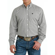 Cinch Men's White Plaid Button Down Shirt