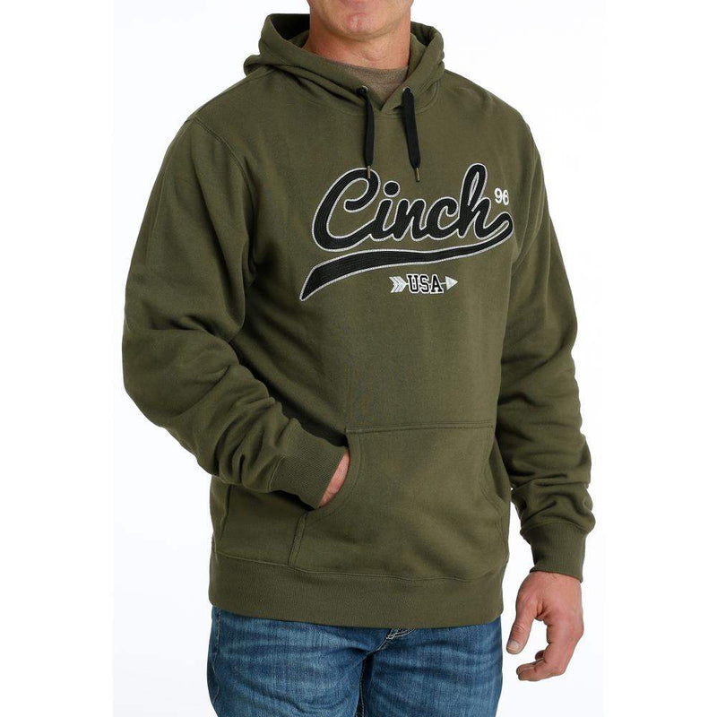 Cinch Mens Olive Pullover Hoodie