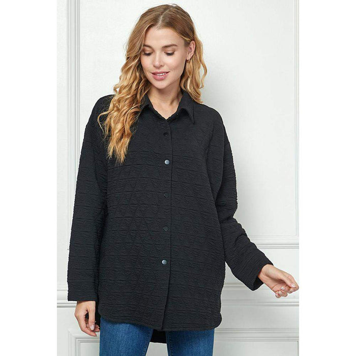 See And Be Seen n Women's Black Quilted Shacket