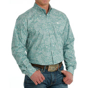 Cinch Mens Classic Fit Turq Button Shirt
