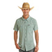 Mens Turquoise Ditzy Geo Snap Shirt