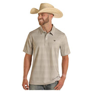 Panhandle Mens Charcoal Ditzy Dot Polo