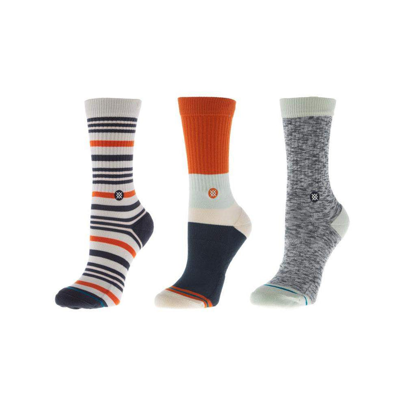 Stance Unisex Splendor Orange and Grey 3 Pack Casual Mid Cushion Crew Socks