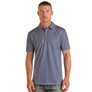 Rock & Roll Denim Men's Blue Micro Print Polo