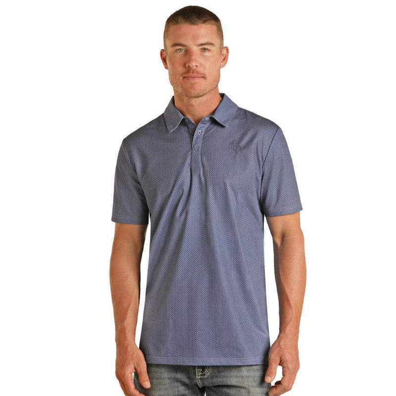 Rock & Roll Denim Men's Blue Micro Print Polo