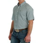 Cinch Mens ArenaFlex Short Sleeve White Print Shirt