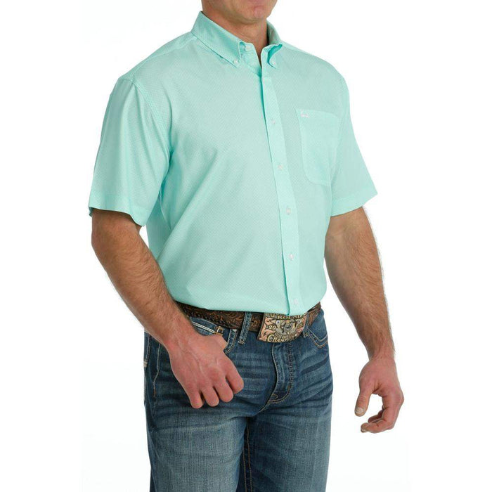 Cinch Mens ArenaFlex Short Sleeve Mint Print Shirt