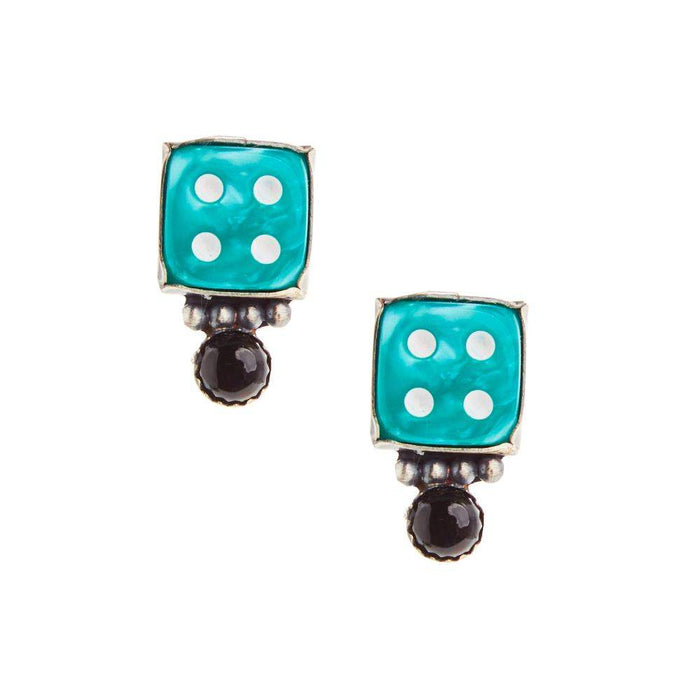 Horse Money Turquoise Turquoise Dice Earrings
