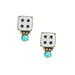 Horse Money Turquoise White Dice Earrings