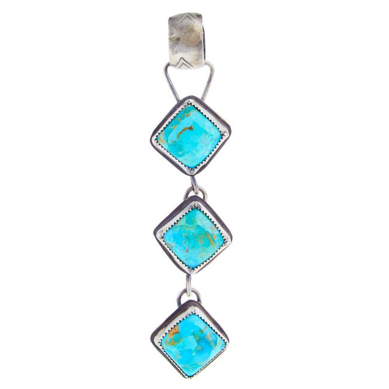 Horse Money Turquoise Leddy Lariat Pendant