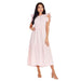 Women's Pink Stripe Bardot Maxi Dress