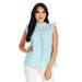 Mud Pie Women's Blue Bianca Eyelet Tank