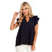 Mud Pie Women's Black Dahlia Ruffle Top