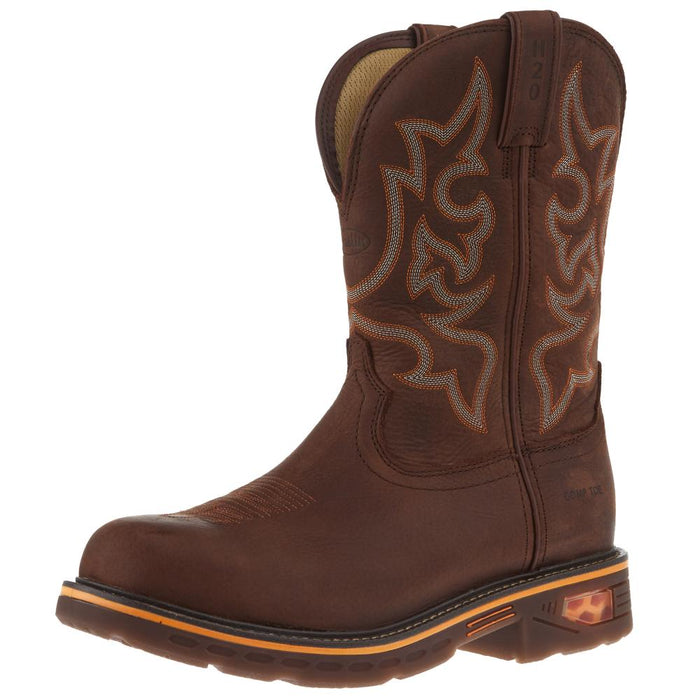 Mens Commander Hickory Brown 11 In Brown Top Nano Comp Round Toe Work Boot