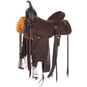 Martin Saddlery Chocolate 1/8 Breed Prairie Flower BTR Barrel Saddle