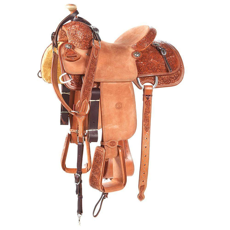 Natural 3/4 Breed Floral Tooled MTM Team Roper