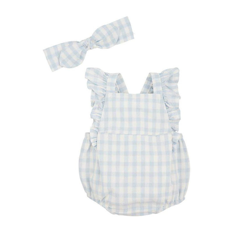 Mud Pie Blue Gingham Sunsuit