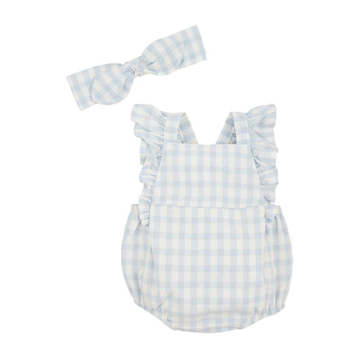 Mud Pie Blue Gingham Sunsuit