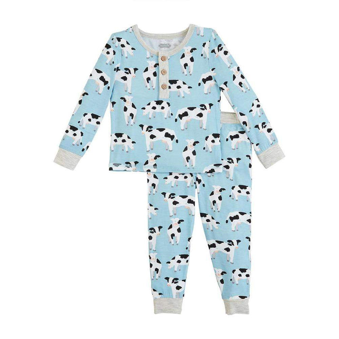 Mud Pie Boy's Blue Cow PJ Set