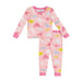 Mud Pie Girl's Pink Dino Glow PJ Set