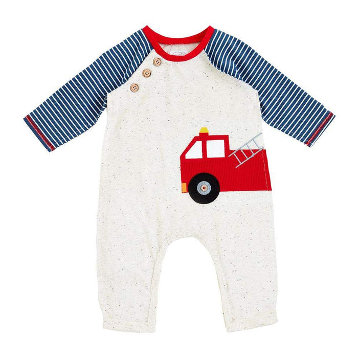 Mud Pie Boy's Fire Truck Raglan One Piece